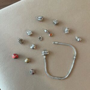EUC Pandora Bracelet + 12 Charms